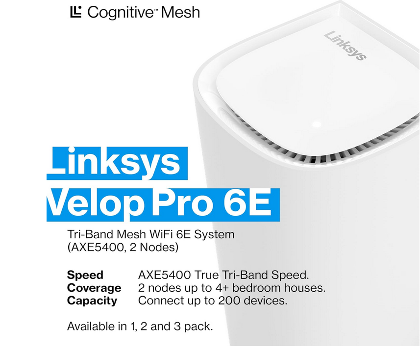 Linksys Velop Pro WiFi 6E Mesh System